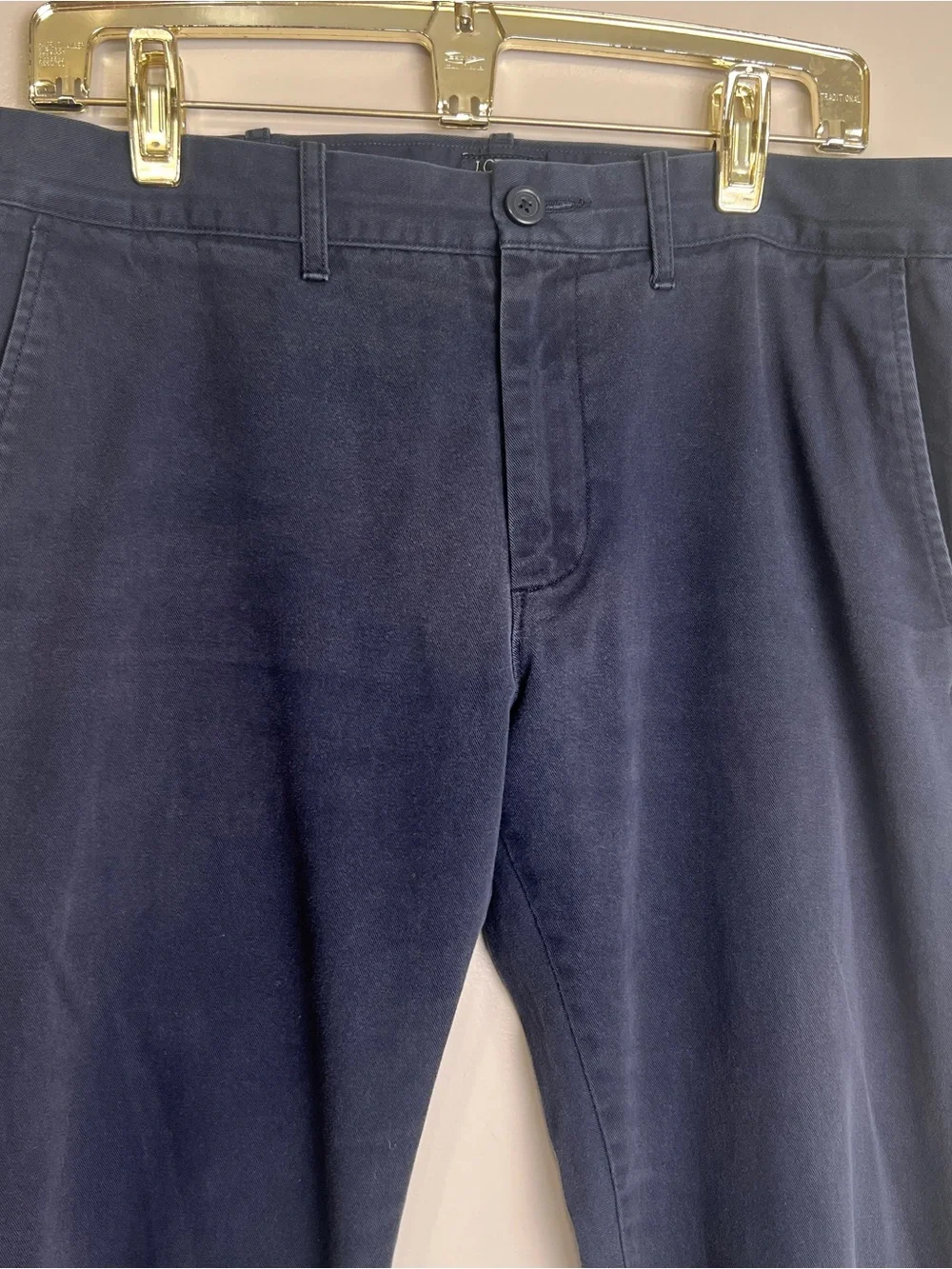 J.Crew Mens Size 32x32 Navy Blue The Driggs Trousers Chino Pants, GUC